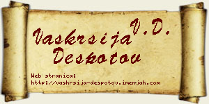 Vaskrsija Despotov vizit kartica